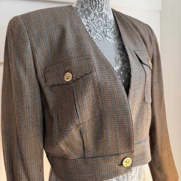 Vintage Houndstooth Cropped Jacket by Paul Stanley - Picture 4 of 11